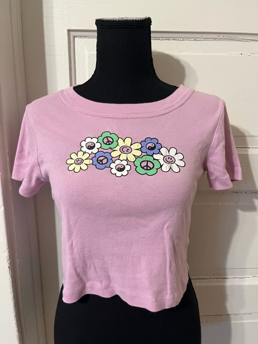 PacSun Pastel Floral Graphic Crop Tee